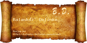 Balaskó Delinke névjegykártya